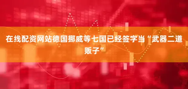 在线配资网站德国挪威等七国已经签字当“武器二道贩子”